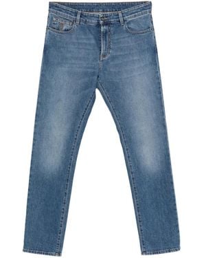 Canali Faded Straight-Leg Jeans - Blue