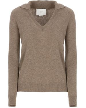 Vanisé V-Neck Collared Polo Shirt - Brown