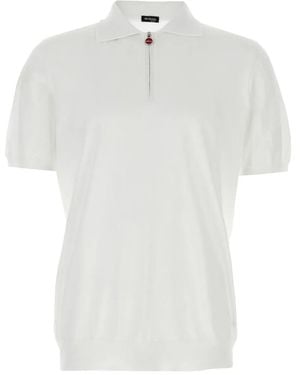 Kiton Honeycomb Collar Polo Shirt - Weiß