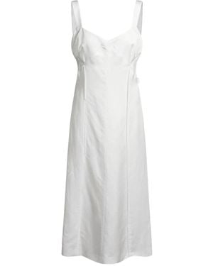 BOSS V-Neck Midi Dress - White