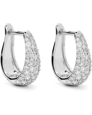 Dana Rebecca 14Kt Large Drd Tapered Diamond Hoop Earrings - White