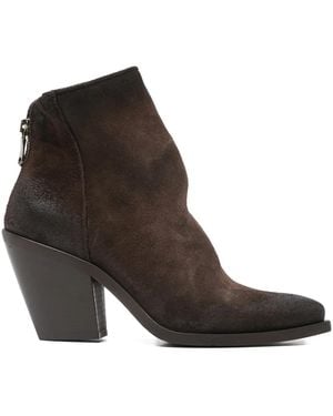 METISSE Zip Heeled Boots - Brown