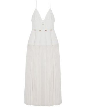 Jonathan Simkhai Selene Pleated Maxi Gown - White