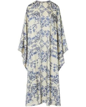Liu Jo Scarf-Print Kimono-Sleeve Maxi Dress - White