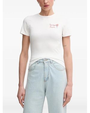 MC2 Saint Barth Embroidered-Logo T-Shirt - White
