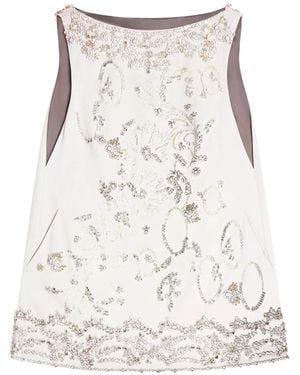 Dries Van Noten Beaded-Embellishment Mini Dress - Natural