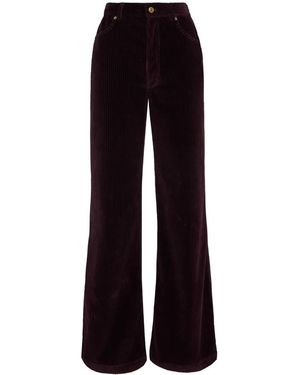 La DoubleJ Corduroy High-Waisted Flare Trousers - Blue