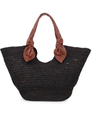 Hereu Woven-Raffia Tote Bag - Black