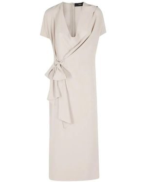 FEDERICA TOSI V-Neck Bow Dress - White
