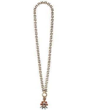 Etro Flower Pendant Necklace - White