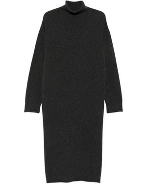 Agl Attilio Giusti Leombruni High-Neck Long-Sleeve Midi Dress - Black