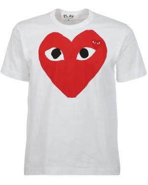 COMME DES GARÇONS PLAY Heart-Print Logo-Patch T-Shirt - White