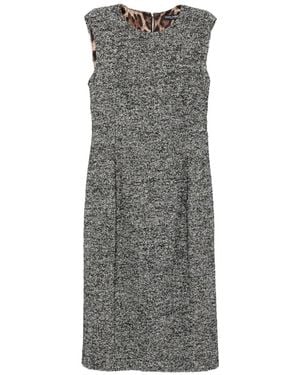 Dolce & Gabbana Tweed Sleeveless Dress - Gray