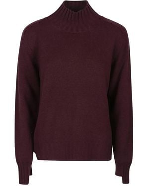 Canessa Pull En Cachemire À Col Montant - Violet