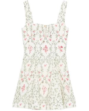 Agua Bendita Floral-print mini dress - Blanco