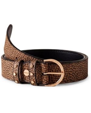 Borbonese Animal-Print Buckled Belt - Brown