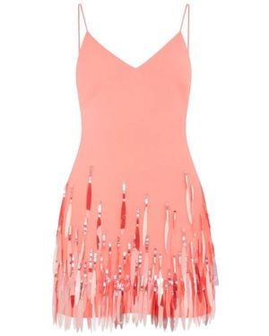 David Koma Sequin-Embellished Spaghetti-Strap Mini Dress - Pink