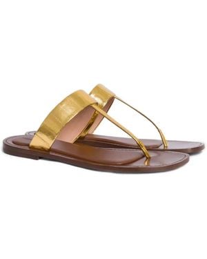 Alberta Ferretti Metallic Thong Sandals