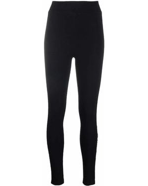 Philipp Plein Logo-Print Jersey Leggings - Black