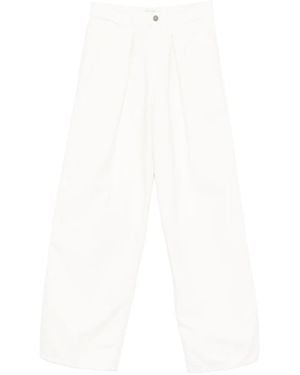 Haikure Pleated Denim Trousers - White
