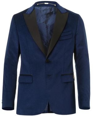Billionaire Brian Peak-Lapel Single-Breasted Blazer - Blue