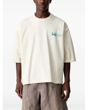 Willy Chavarria Graphic-Print Oversized T-Shirt - Natural