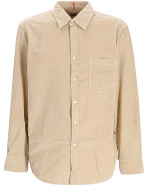 BOSS Corduroy Pocket Shirt - Natural