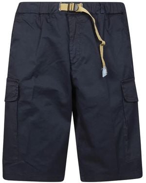 White Sand Belted Cargo Shorts - Blue