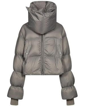 Rick Owens Plumífero Con Cuello Alzado - Gris
