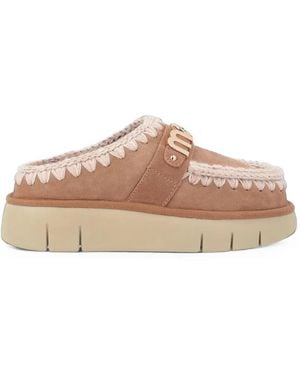 Mou Bounce Clogs Mit Häkelbesatz - Braun