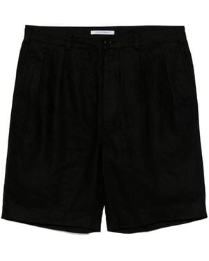 sunflower Pleated Linen Shorts - Black