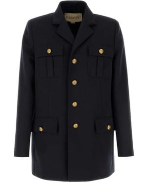 Valentino Garavani Buttoned Coat - Black