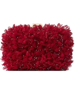 Jimmy Choo Cloud Petal-Embroidered Satin Clutch Bag