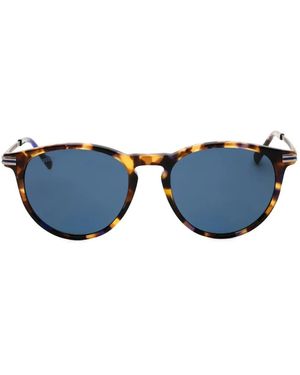 Zeiss Tortoiseshell-Effect Round-Frame Sunglasses - Blue