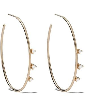 Mizuki 14Kt Diamond Hoop Earrings - Metallic