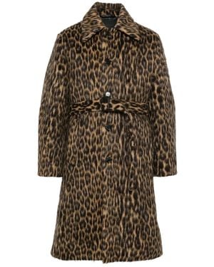 Lanvin Cappotto Con Stampa - Marrone