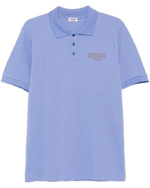 Moschino Logo-Print Polo Shirt - Blue