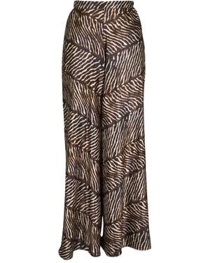 Peter Cohen Pantalon Palazzo À Imprimé Animalier - Brown