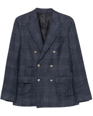 Eleventy Double-Breasted Jacket - Blue