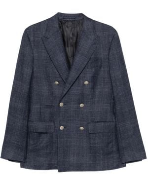 Eleventy Double-Breasted Jacket - Blue