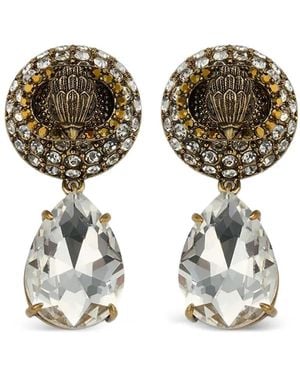 Kurt Geiger Crystal-Embellished Eagle Head Earrings - Metallic