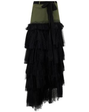 Valentino Garavani Gestufter Maxirock Mit Rüschen - Schwarz