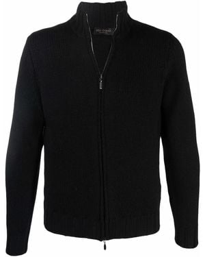 Dell'Oglio Pull En Maille À Fermeture Zippée - Noir