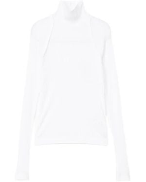 Helmut Lang Shrug Turtleneck Top - White