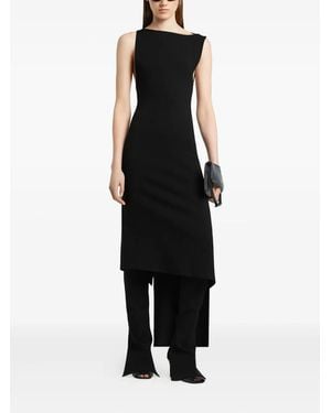 Courreges Asymmetric Sleeveless Dress - Black