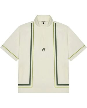 Malbon Golf Playa Windshirt Stripe-Trim Jacket - White