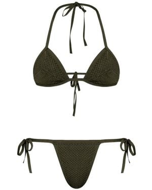 DSquared² Bikini Deux Pièces En Crochet À Détails Noués - White