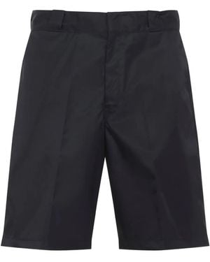 Prada Short À Plaque Logo - Bleu