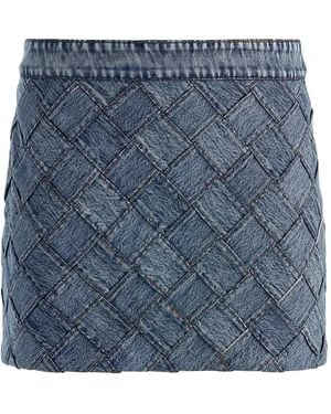 Alice + Olivia Falda Vaquera Rubi Con Diseño Tejido - Azul