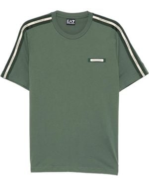 EA7 ストライプ Tシャツ - グリーン